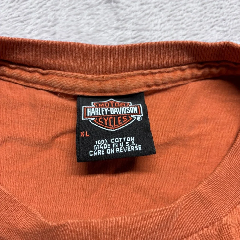 VTG Harley-Davidson Palm Beach Single Stitch T-Shirt Mens XL Orange Steer USA